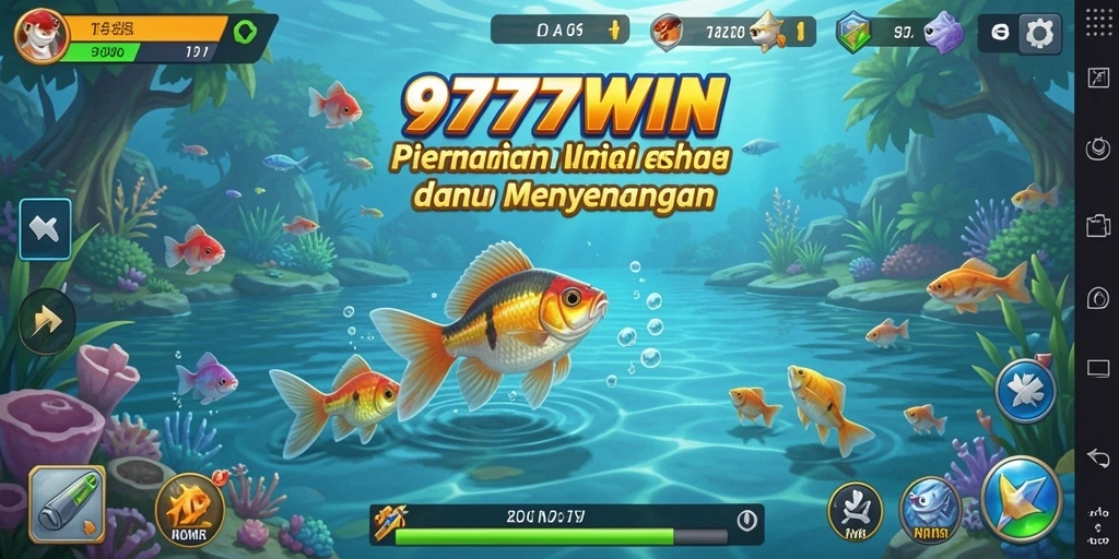 Screenshot gameplay 9777WIN yang menampilkan aksi memancing yang seru.