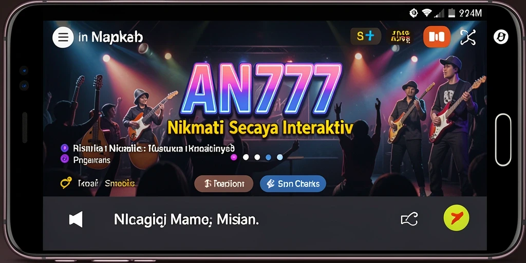 Screenshot AN777 menampilkan gameplay seru dengan musik interaktif.