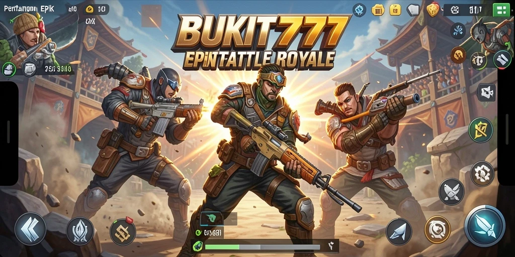 Gameplay seru BUKIT777 dengan tembak-menembak intens.