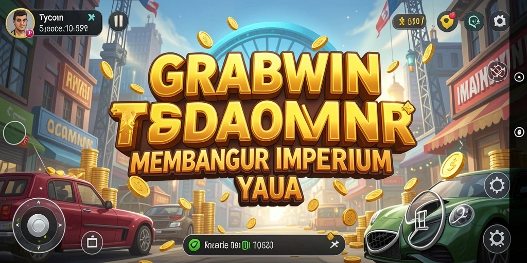 Screenshot gameplay GRABWIN menunjukkan dinamika pengelolaan bisnis Tycoon.