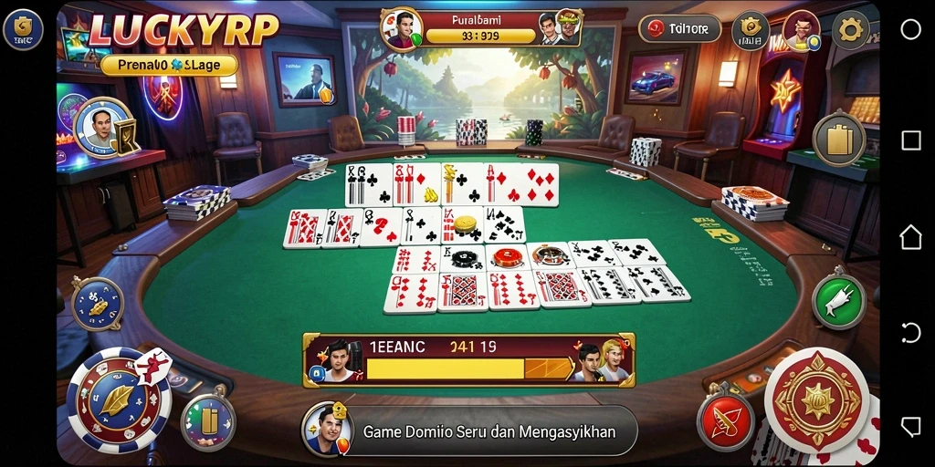 Screenshot gameplay LUCKYRP menampilkan aksi seru permainan Domino.