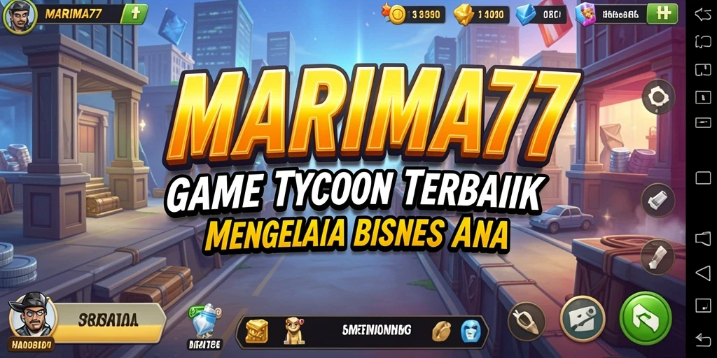 Tampilan gameplay menakjubkan dari MARIMA77 yang menampilkan elemen Tycoon.