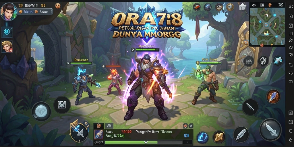 Tangkapan layar utama ORA78 menampilkan aksi pertarungan seru di MMORPG.