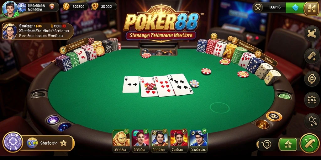 Tangkapan layar POKER88 menampilkan pertarungan menara epik dalam game Tower Defense.