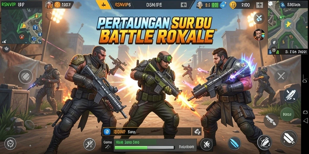 Gameplay RSNVIP6 yang seru dalam mode Battle Royale.