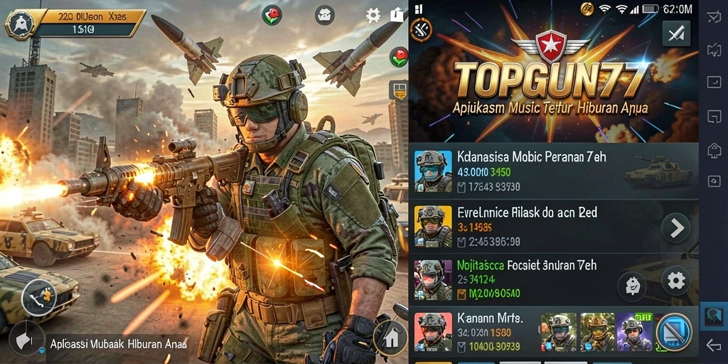Tangkapan layar dari gameplay <strong>TOPGUN77</strong> menampilkan pengalaman musik yang interaktif dan menyenangkan.