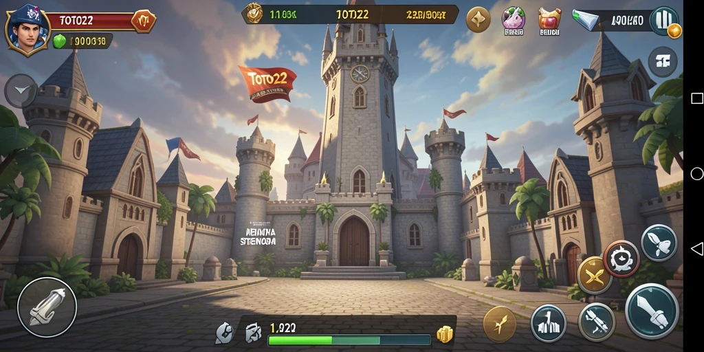 Tampilan gameplay TOTO22 yang menakjubkan dengan strategi pertahanan menara.